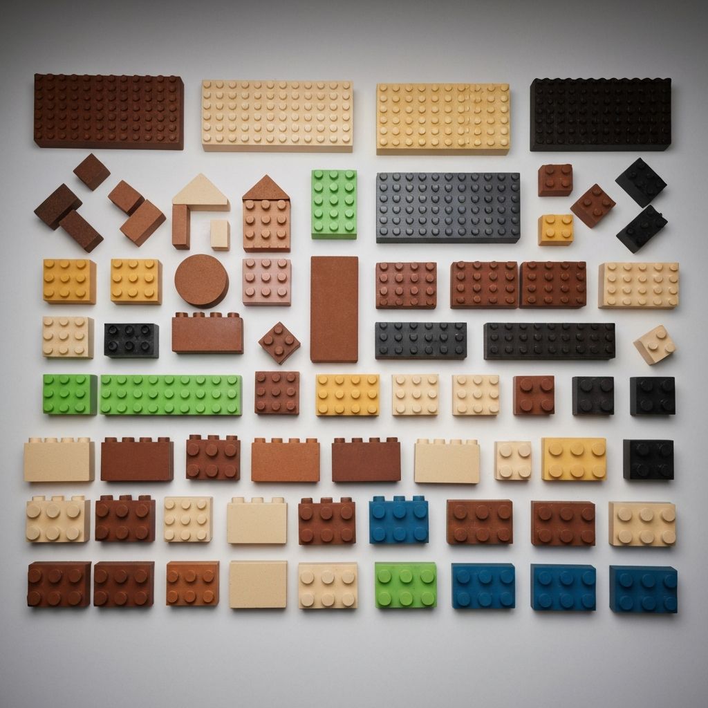 Premium alternative building block pirate ship and sci-fi starship models side by side on a dark studio surface for brand comparison