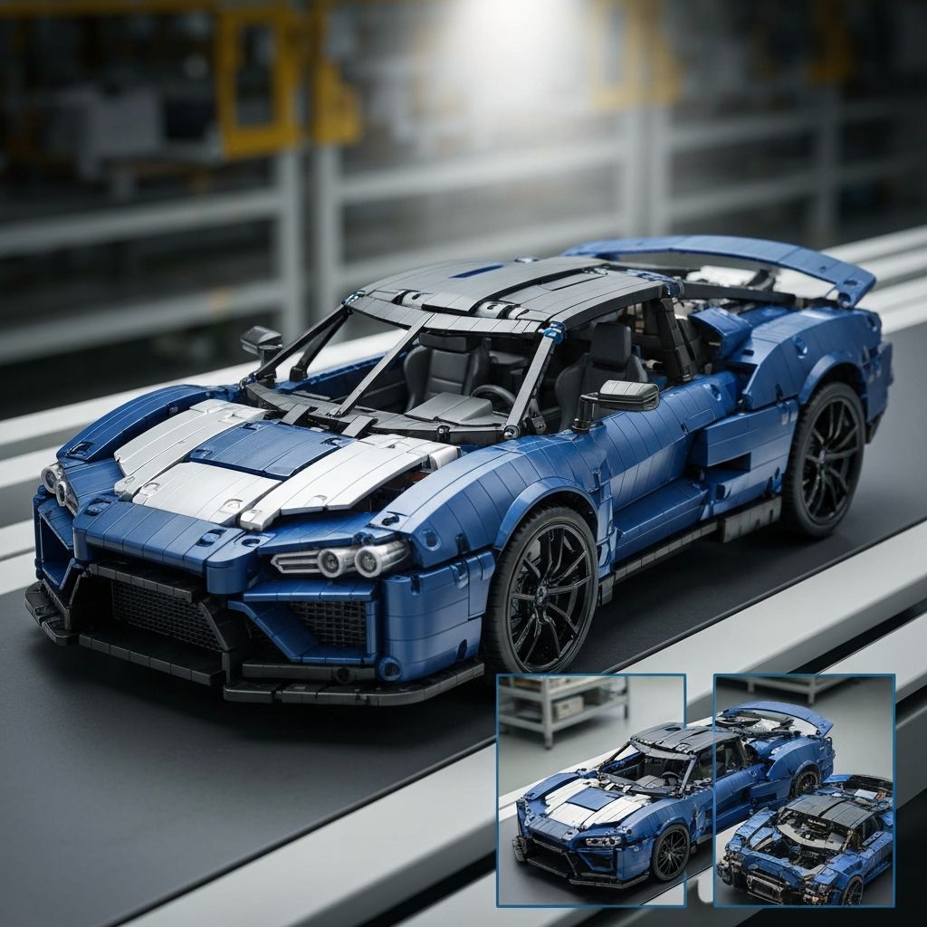 Guly Porsche 918 1:8 scale building block model fully assembled with working suspension and V8 engine detail
